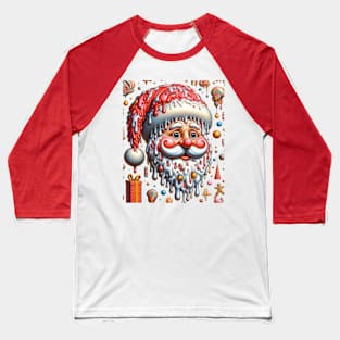 Surreal Melting Santa Baseball T-Shirt